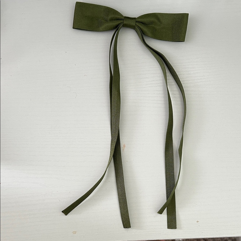 Elegant Olive Green Hair Bow